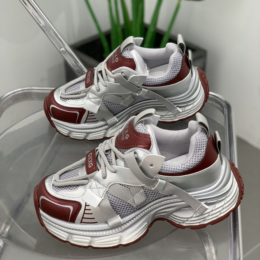 Damen Futuristische Wedge-Chunky-Sneaker mit Mesh‑Einsätzen und verstärkter Profilsohle EB