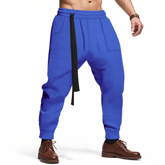 Herren Bequeme Waffelstruktur Jogginghose mit Kordelzug EB