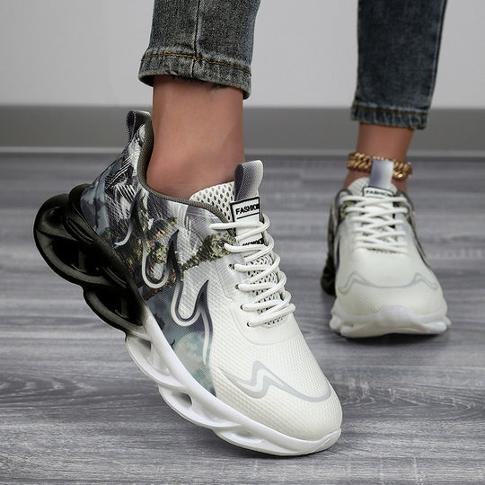 Damen Sportliche Sneaker mit futuristischem Grafikdesign EB
