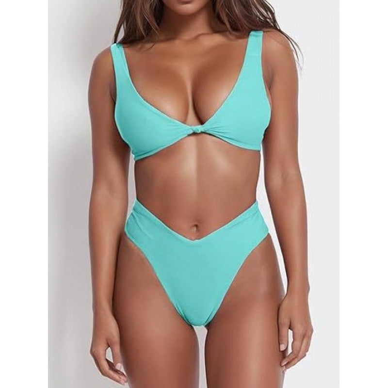 Damen Hochtaillierter Bikini mit verstellbaren Trägern EB
