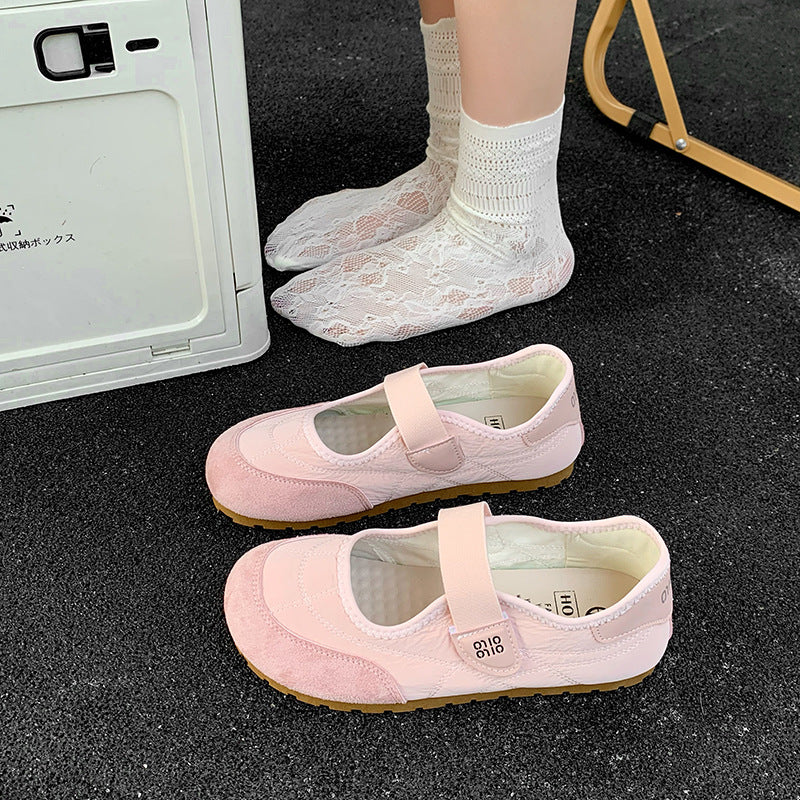 Damen Komfortable Ballerinas mit verstellbarem Riemen und atmungsaktivem Innenfutter EB