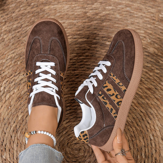 Damen Sneakers im modischen Leo-Design mit weicher Sohle EB