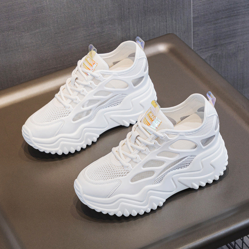 Damen Sportliche Sneakers mit atmungsaktiver Mesh-Oberfläche und stabiler Gummisohle EB