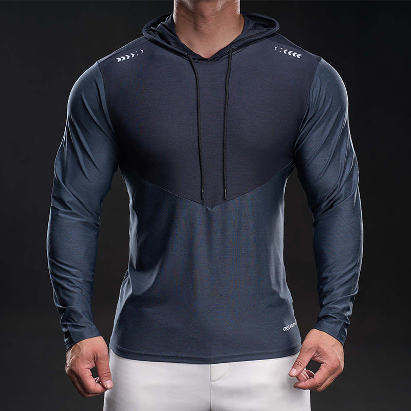 Herren Funktionelles Langarm-Hoodie für Training mit Stretch und Atmungsaktivität EB