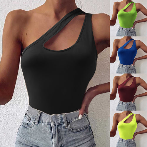 Damen asymmetrisches Bodysuit mit modischem Cut-Out EB
