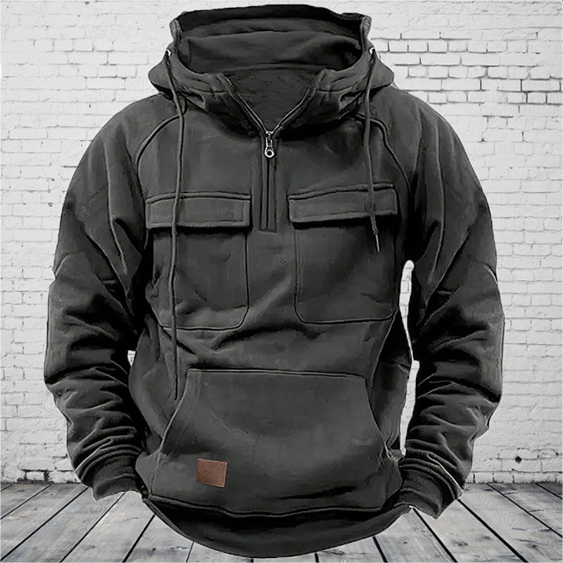 Herren Funktionales Kapuzenpullover mit praktischen Taschen EB