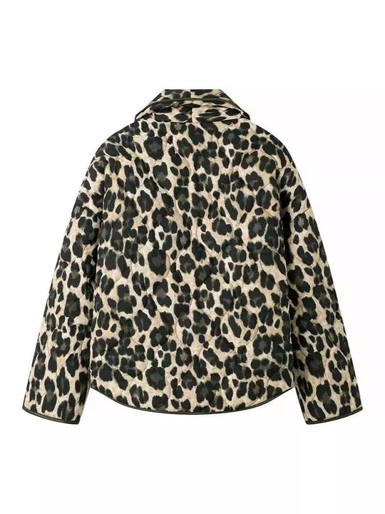 Damen modische Leo-Jacke im lässigen Schnitt mit praktischen Taschen EB