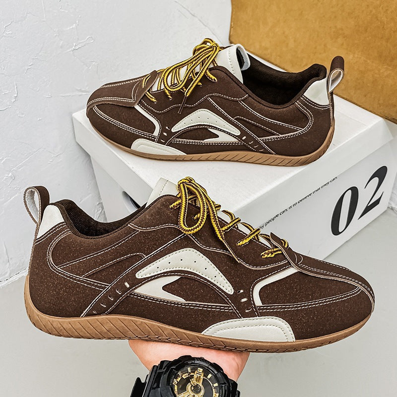 Unisex leichte Retro-Freizeitsneaker mit wildlederähnlichem Obermaterial, gepolstertem Einstieg und flexibler Gummilaufsohle EB