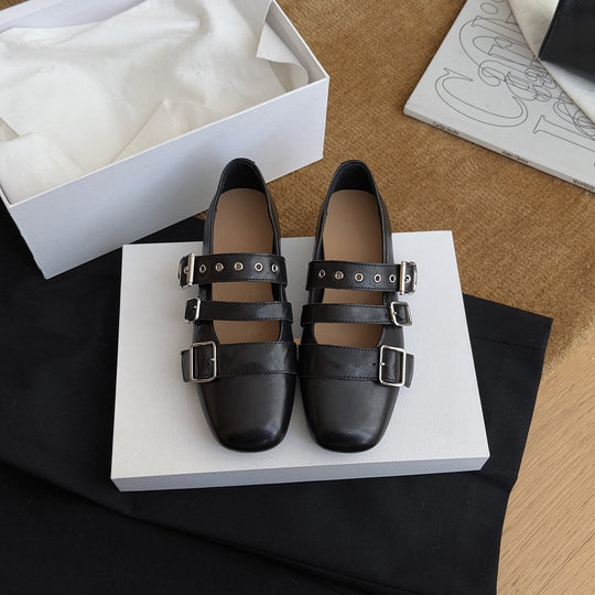 Damen Elegante Mary Jane Schuhe mit modischem Schnallen-Design und komfortabler Sohle EB