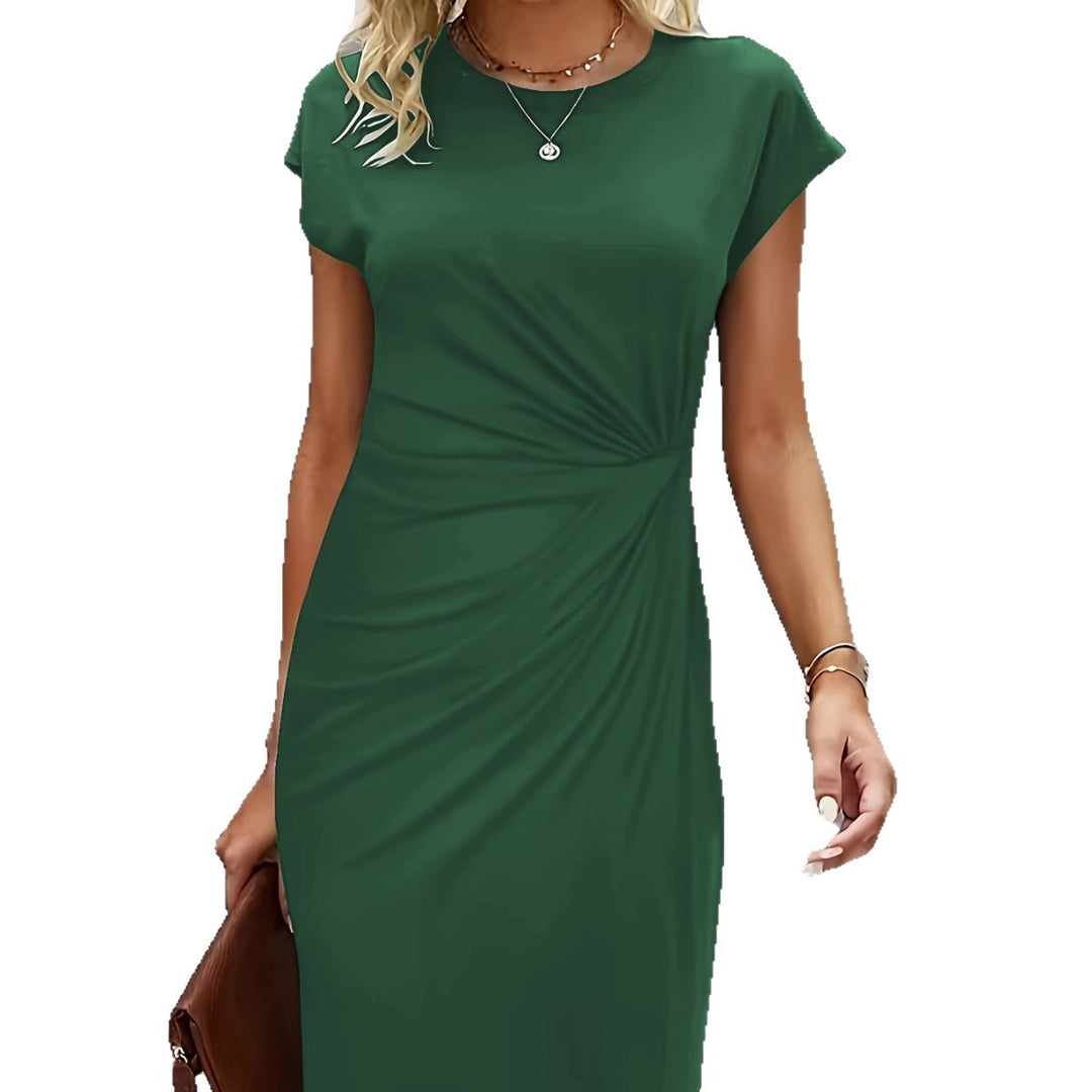 Damen figurbetontes Wickelkleid mit trendigen Drapierungen und klassischem Schnitt EB