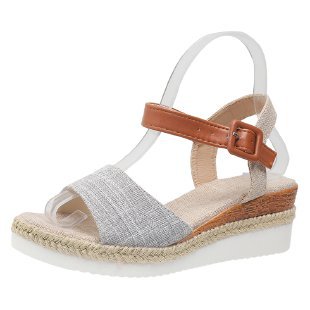 Damen Wedge-Sandalen mit modernem Schnitt und verstellbarem Riemen EB