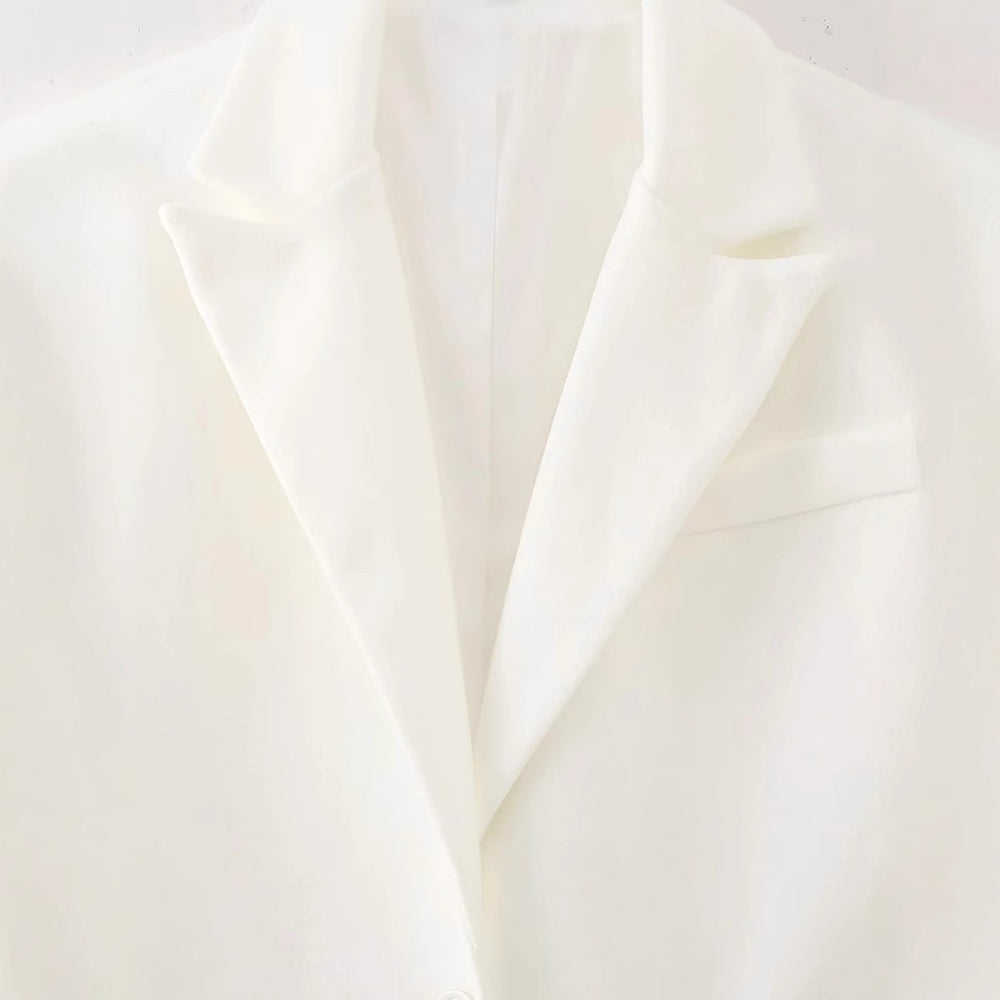 Damen elegante Longjacke mit fransigen Details EB