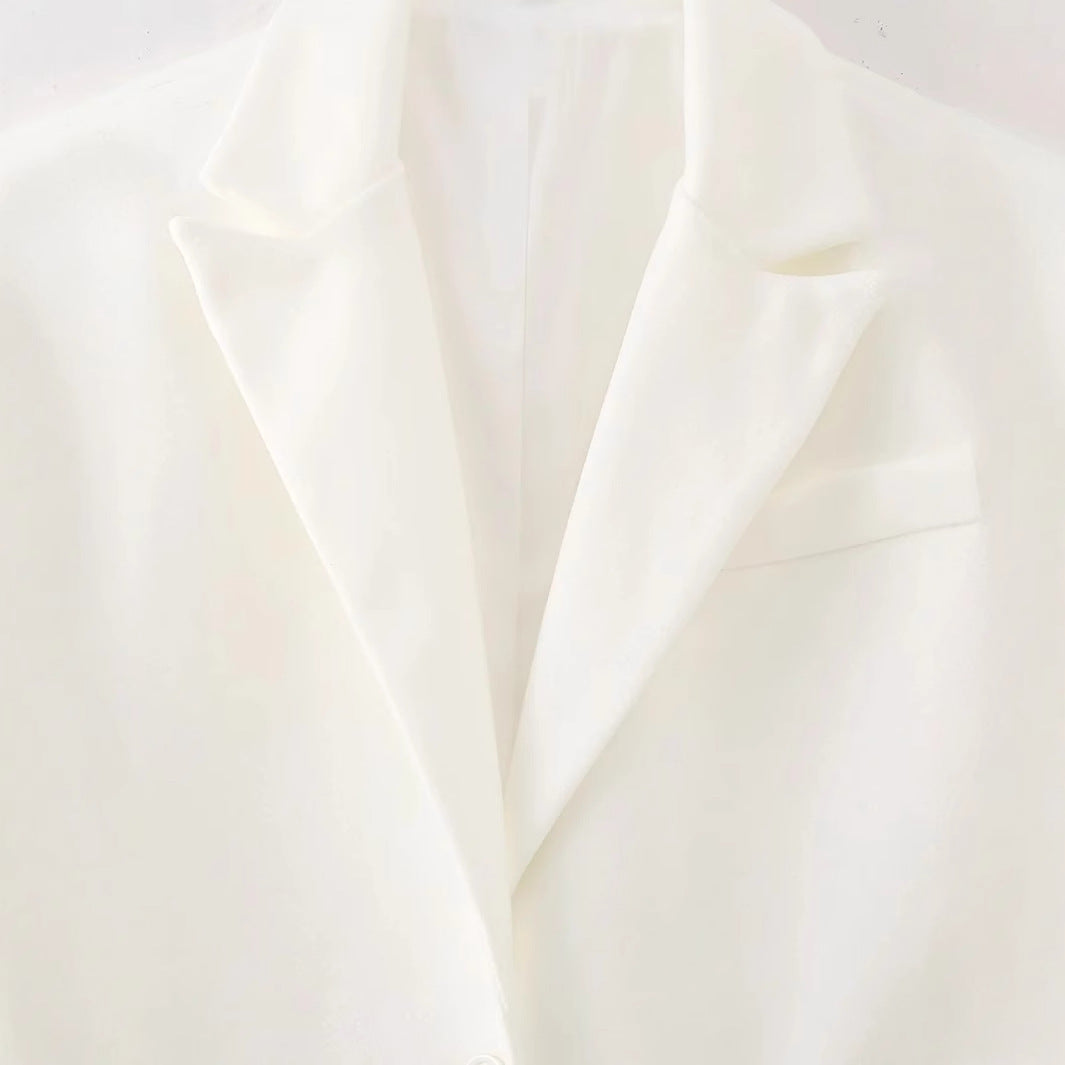 Damen elegante Longjacke mit fransigen Details EB