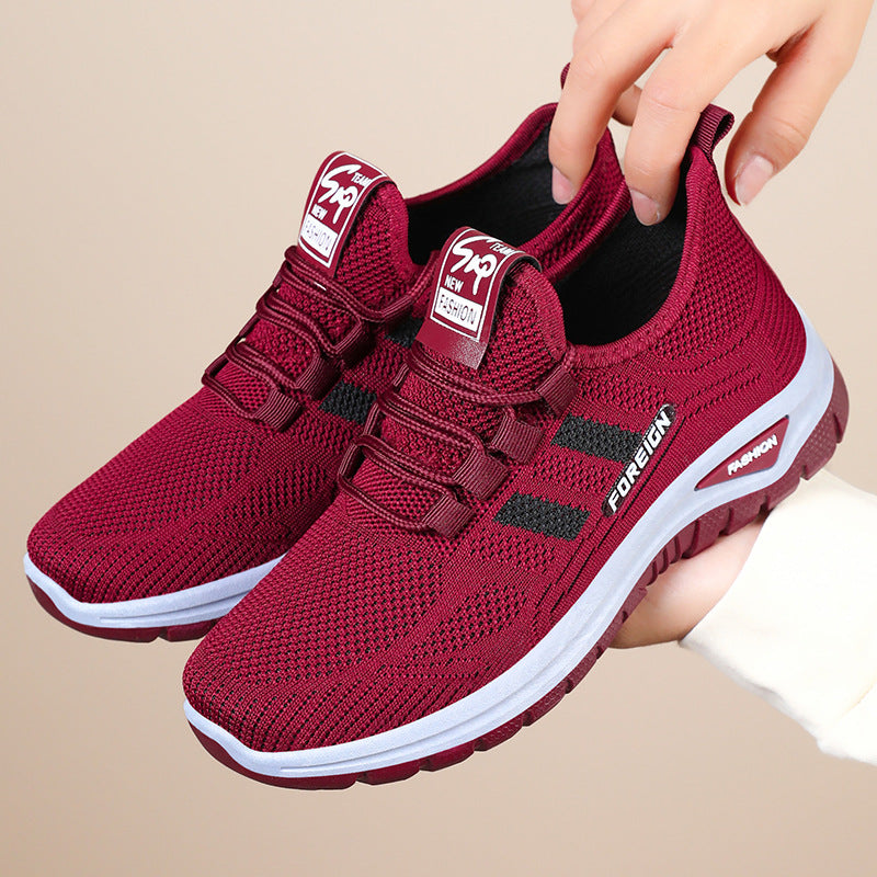 Damen Sportliche Mesh-Sneaker mit atmungsaktiver Struktur und dämpfender Sohle EB