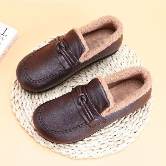Damen warme Pantoffeln mit bequemen Fleece-Futter und rutschfester Sohle EB