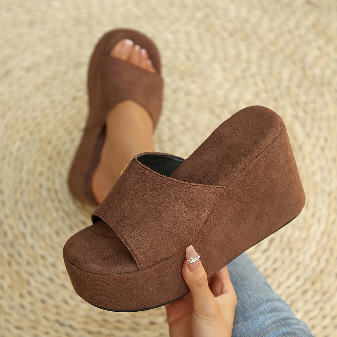 Damen Wedge-Pantoletten mit transparentem Obermaterial und komfortabler Sohle EB