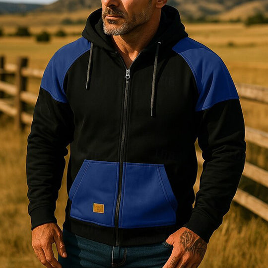 Herren Sportliche Kapuzenjacke mit Farbblockdesign EB