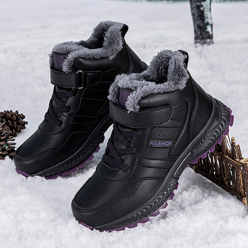 Damen Warmgefütterte Winterstiefel mit rutschfester Sohle und Klettverschluss EB
