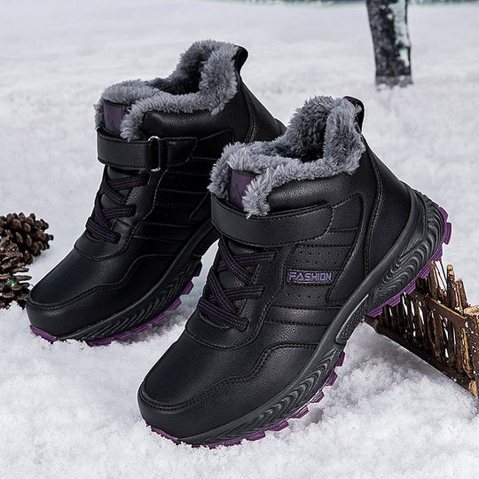 Damen Warmgefütterte Winterstiefel mit rutschfester Sohle und Klettverschluss EB