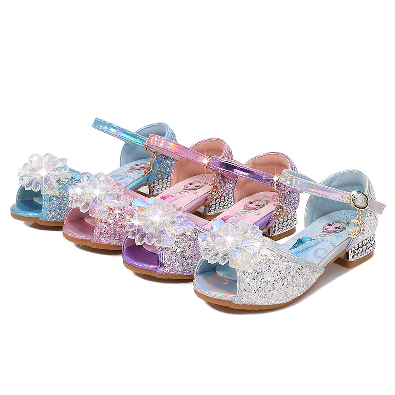 Mädchen Glitzernde Festtagschuhe mit Blumenapplikation EB