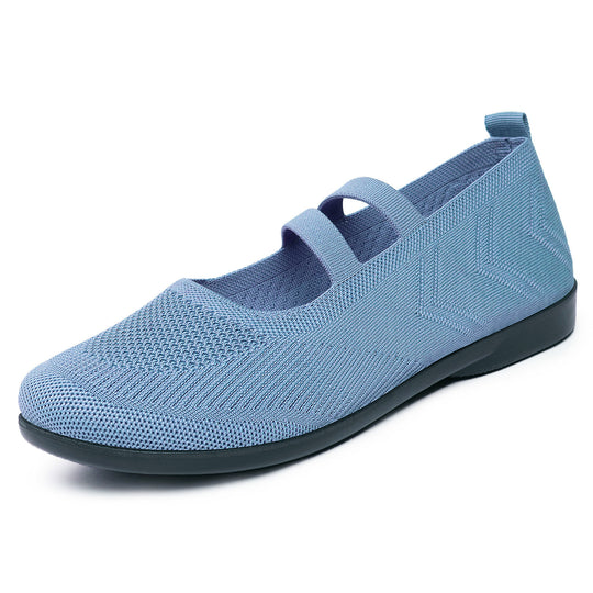 Damen Komfortable Ballerinas mit elastischen Riemen EB