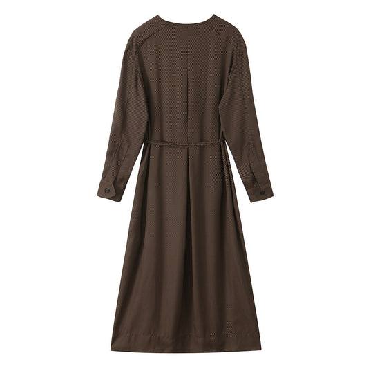 Damen Midikleid mit Knopfleiste und taillierbarem Gürtel EB