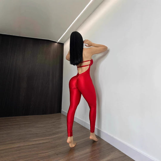 Damen Körperbetonter Jumpsuit mit Bügel-Bustier EB