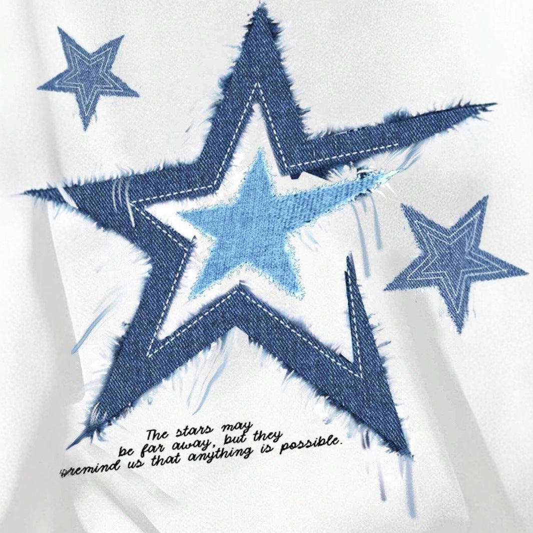 Damen T-Shirt mit trendigem Sternmotiv und lässiger Passform EB