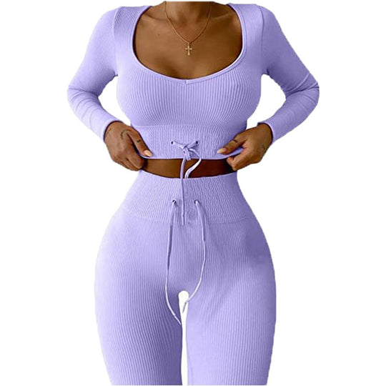 Damen Rippstrick Set mit verstellbarem Bund EB