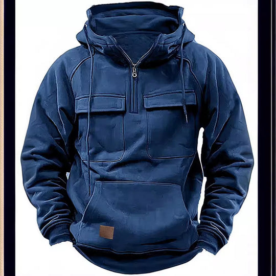 Herren Fleece Hoodie mit praktischem Reißverschluss und großen Taschen EB