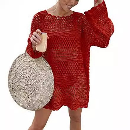 Damen luftiges Häkelkleid EB