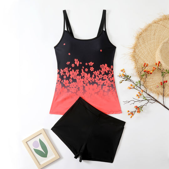 Damen Tankini-Set mit floralem Design und innovativem Schnitt EB