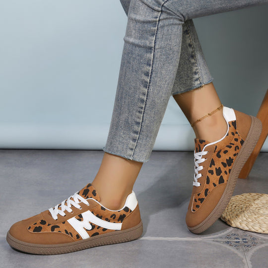 Damen Mode-Sneaker mit einzigartigem Leo-Design und rutschfester Sohle EB
