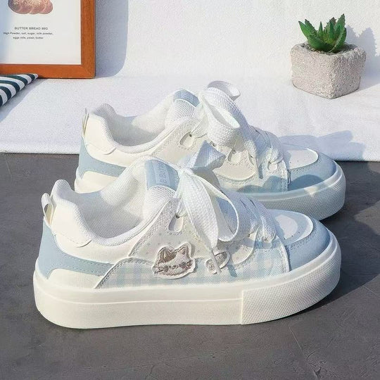 Damen Sneakers mit modischem Karomuster und komfortabler Sohle EB