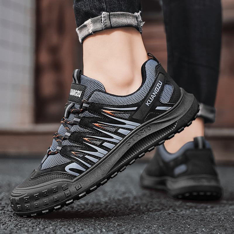Damen Sportliche Trekking Sneakers mit rutschfester Sohle und atmungsaktiver Obermaterialkombination EB