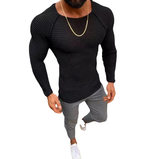 Herren Langarm Strickshirt mit eleganter Struktur EB