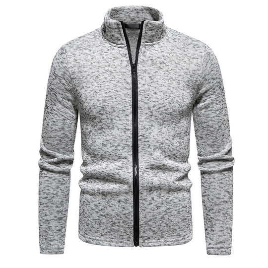 Herren Fleecejacke mit hoher Stehkragen und durchgehendem Reißverschluss EB