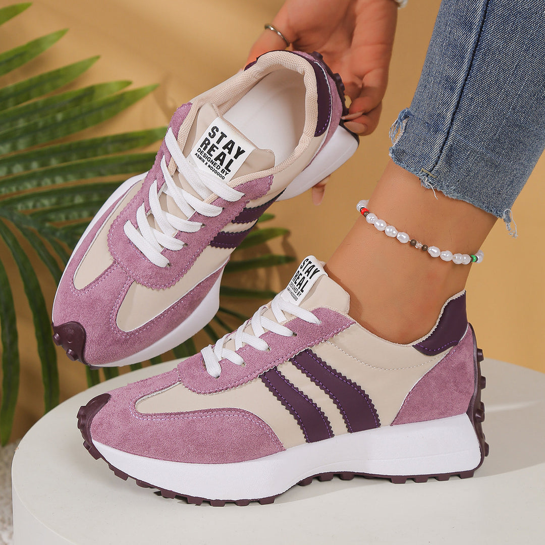 Damen sportliche Sneaker im Retro-Design mit atmungsaktiven Materialien EB