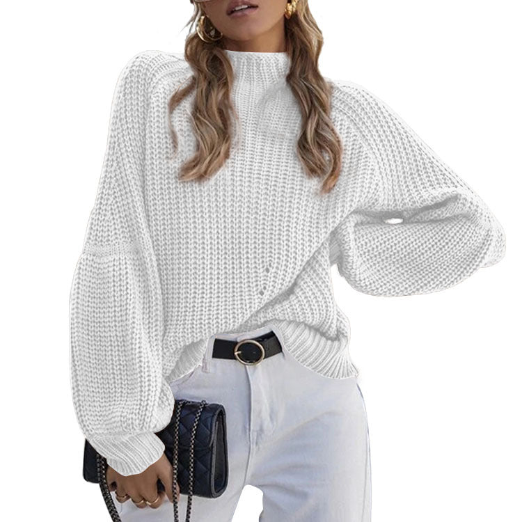 Damen gemütlicher Strickpullover mit weitem Schnitt EB