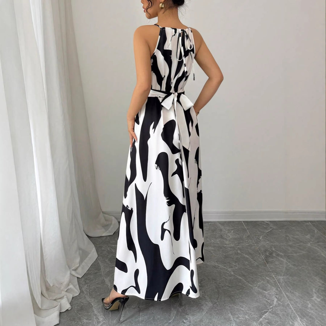 Damen Maxikleid mit modernen Animal-Prints EB