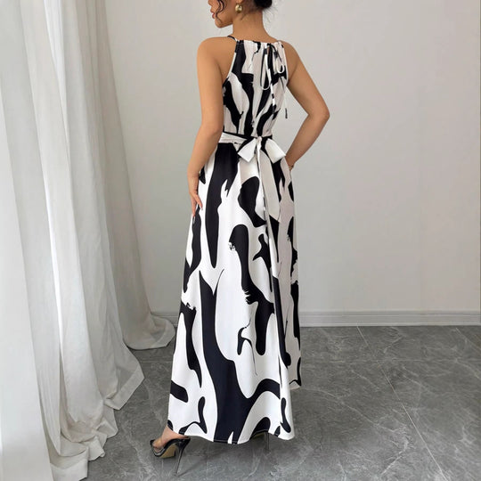 Damen Maxikleid mit modernen Animal-Prints EB