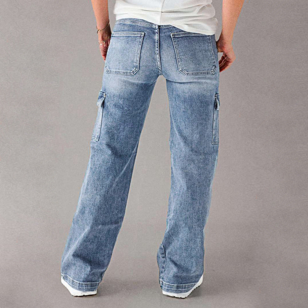 Damen Cargo-Jeans mit lässigem Schnitt und praktischen Taschen EB