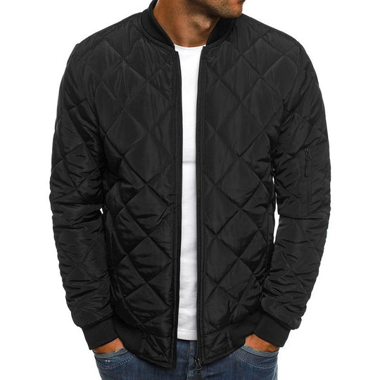 Herren nan leichte gesteppte Blousonjacke mit Diamantstepp, elastischen Rippbündchen und Ärmel-Reißverschlusstasche EB