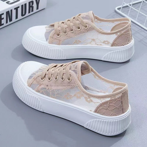 Damen Sneakers mit eleganter Spitzenoptik und komfortabler Polsterung EB