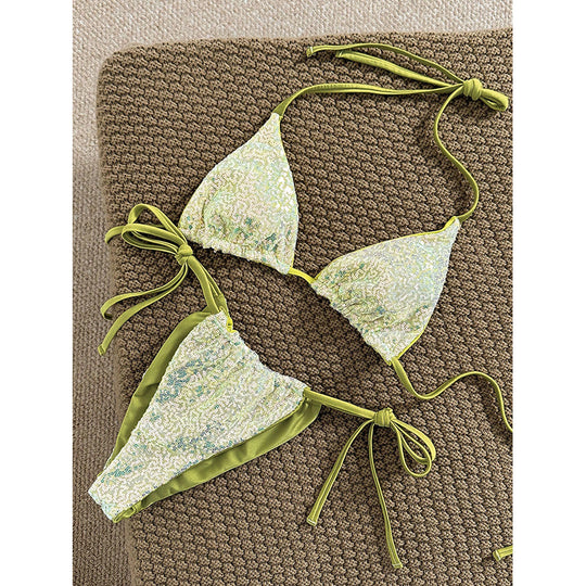 Damen Glitzer-Bikini mit verstellbaren Bändern EB