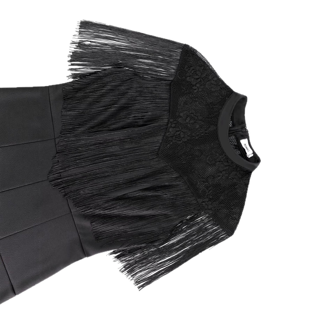 Damen Eleganter Jumpsuit mit schickem Fransen und Spitzenakzenten EB