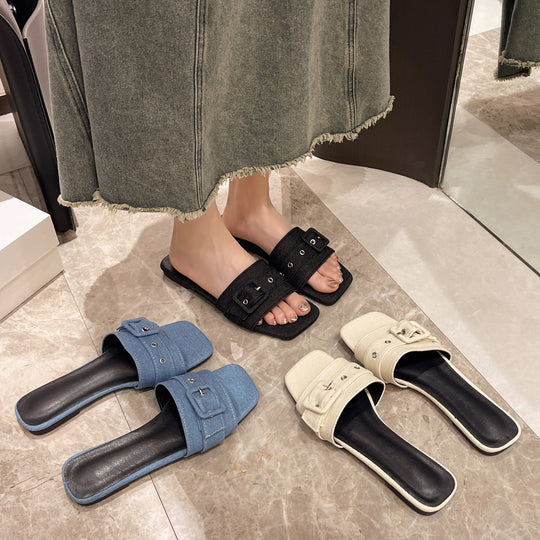 Damen Modische Riemensandalen mit Schnallenverschluss EB