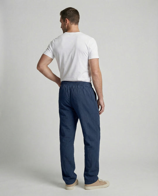 Herren Bequeme Freizeithose mit elastischem Bund und USA-Flaggenapplikation EB