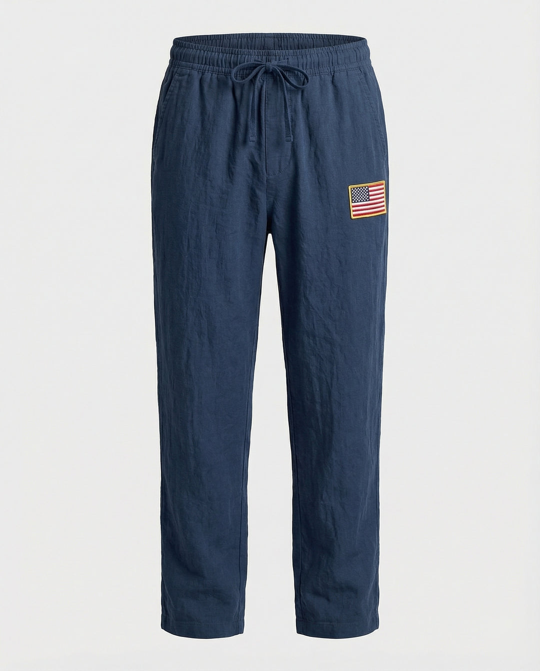 Herren Bequeme Freizeithose mit elastischem Bund und USA-Flaggenapplikation EB