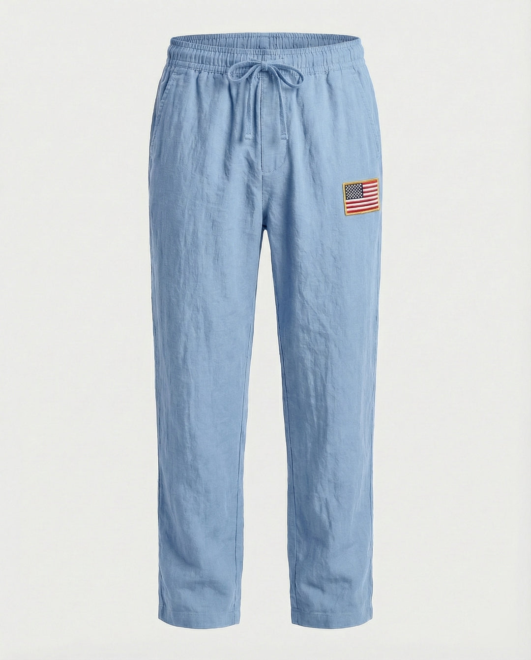 Herren Bequeme Freizeithose mit elastischem Bund und USA-Flaggenapplikation EB